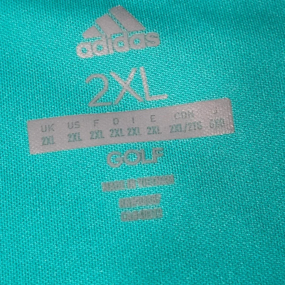 Adidas Golf Polo Shirt Bundle Mens 2xl Teal Green Black Short Sleeve‎  2 Pack
